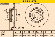 BAR12171 Brzdový kotúč BARUM