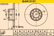 BAR13137 Brzdový kotúč BARUM