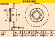 BAR13160 Brzdový kotúč BARUM
