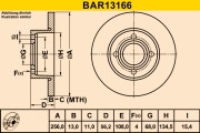 BAR13166 Brzdový kotúč BARUM