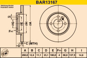 BAR13167 Brzdový kotúč BARUM