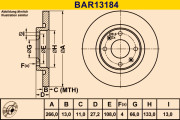 BAR13184 Brzdový kotúč BARUM