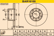 BAR16100 Brzdový kotúč BARUM