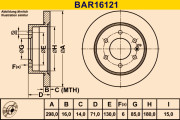 BAR16121 Brzdový kotúč BARUM
