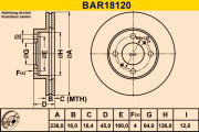 BAR18120 Brzdový kotúč BARUM