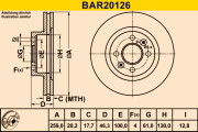 BAR20126 Brzdový kotúč BARUM