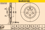 BAR22100 Brzdový kotúč BARUM