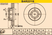 BAR22118 Brzdový kotúč BARUM