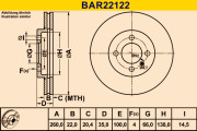 BAR22122 Brzdový kotúč BARUM