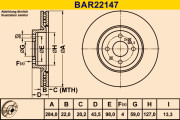 BAR22147 Brzdový kotúč BARUM