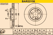 BAR22150 Brzdový kotúč BARUM