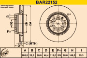 BAR22152 Brzdový kotúč BARUM
