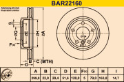 BAR22160 Brzdový kotúč BARUM