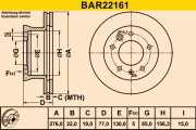 BAR22161 Brzdový kotúč BARUM