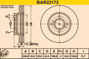 BAR22172 Brzdový kotúč BARUM