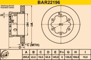 BAR22196 Brzdový kotúč BARUM