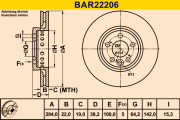BAR22206 Brzdový kotúč BARUM
