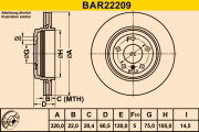 BAR22209 Brzdový kotúč BARUM