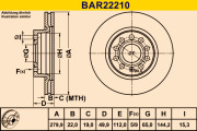 BAR22210 Brzdový kotúč BARUM