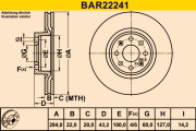 BAR22241 Brzdový kotúč BARUM
