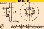 BAR24103 Brzdový kotúč BARUM