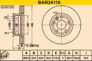 BAR24118 Brzdový kotúč BARUM