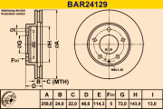 BAR24129 Brzdový kotúč BARUM