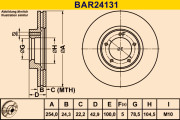 BAR24131 Brzdový kotúč BARUM