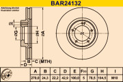 BAR24132 Brzdový kotúč BARUM