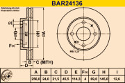 BAR24136 Brzdový kotúč BARUM
