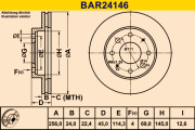 BAR24146 Brzdový kotúč BARUM