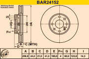 BAR24152 Brzdový kotúč BARUM