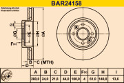 BAR24158 Brzdový kotouč BARUM