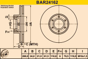BAR24162 Brzdový kotúč BARUM
