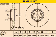 BAR24167 Brzdový kotúč BARUM