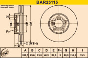 BAR25115 Brzdový kotúč BARUM