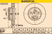 BAR25124 Brzdový kotúč BARUM