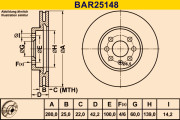 BAR25148 Brzdový kotouč BARUM