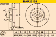 BAR25155 Brzdový kotúč BARUM