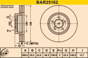 BAR25162 Brzdový kotúč BARUM