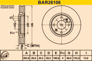 BAR26106 Brzdový kotúč BARUM