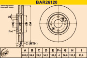 BAR26120 Brzdový kotúč BARUM