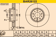 BAR26122 Brzdový kotúč BARUM