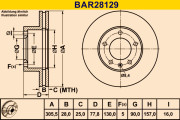 BAR28129 Brzdový kotúč BARUM