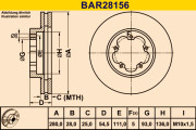 BAR28156 Brzdový kotúč BARUM