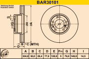 BAR30101 Brzdový kotúč BARUM