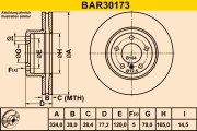 BAR30173 Brzdový kotúč BARUM