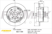 BD-1184 Brzdový kotúč Premium Black High Carbon + FREMAX