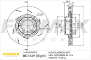 BD-3369 Brzdový kotúč Premium Black High Carbon + FREMAX