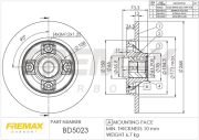 BD-5023-KT Brzdový kotúč Premium Black High Carbon + FREMAX